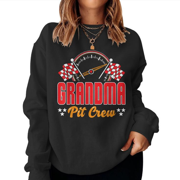 Race Car Birthday Party Matching Family Grandma Pit Crew Women Sweatshirt