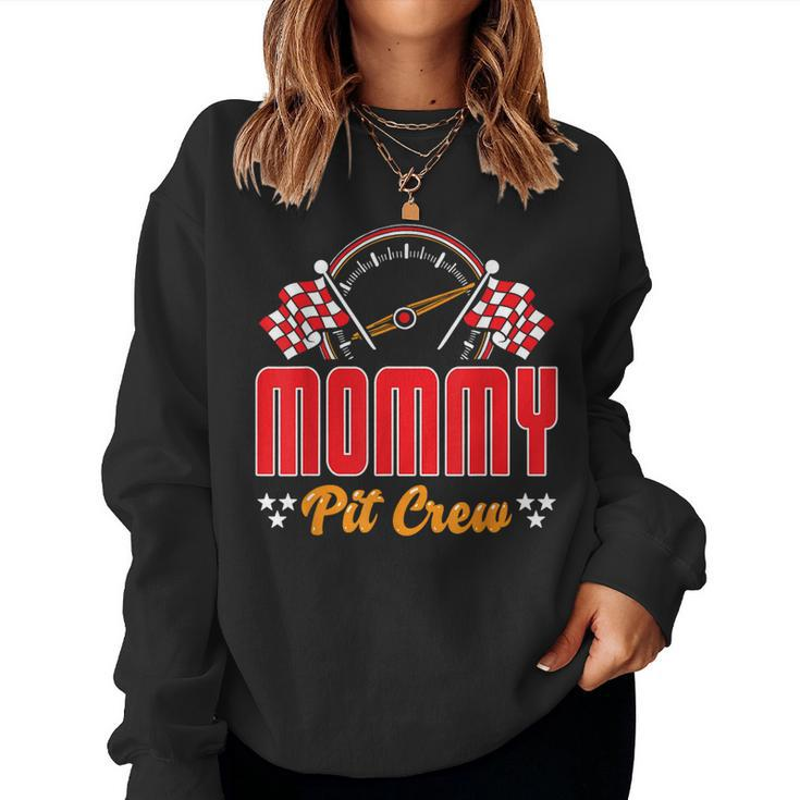 Race Car Birthday Party Matching Family Mommy Pit Crew Women Sweatshirt