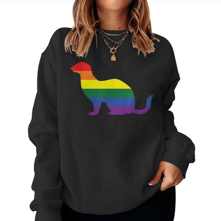 Rainbow Ferret Lgbt Lgbtq Animal Lover Men Women Women Sweatshirt