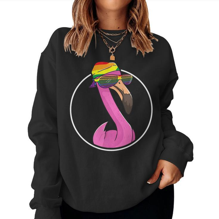Rainbow Flag - Lgbt Pride Gay Flamingo Women Sweatshirt