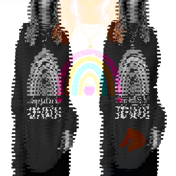 Rainbow Happy Last Day Of 3Rd Grade School Teacher Leopard Women Sweatshirt Rainbow Happy Last Day Of 3Rd Grade School Teacher Leopard Women Sweatshirt