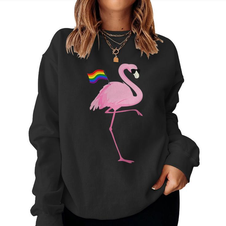Rainbow Lgbt Cute Flamingo Pride Gay & Lesbian Women Sweatshirt