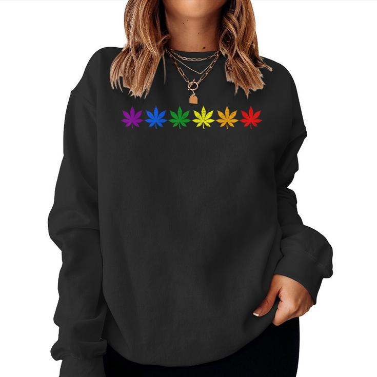 Rainbow Lgbt Marijuana Cannabis Weed Pride Month Gay Les Sweatshirt
