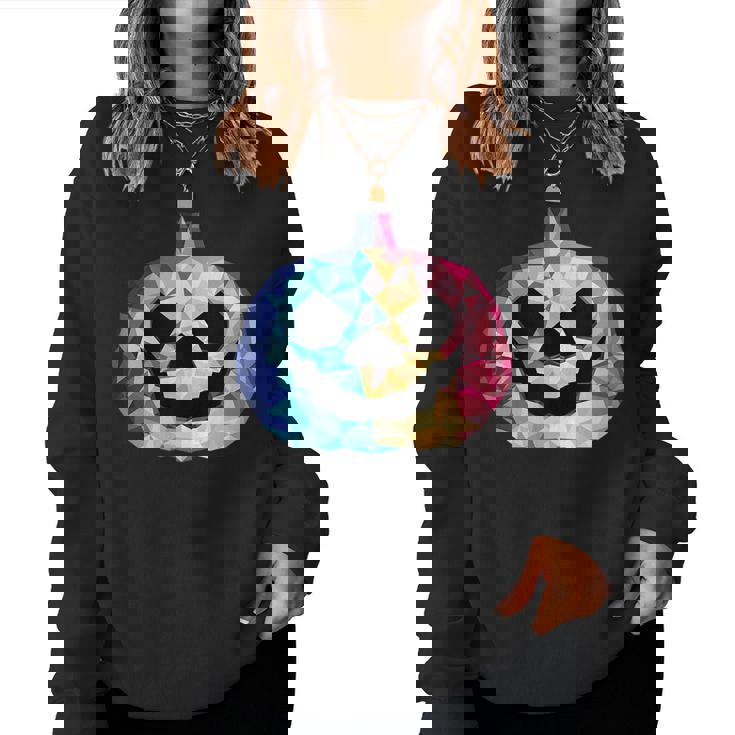 Rainbow Lgbtq Pride Pumpkin Low Poly Lgbtq Pride Women Sweatshirt