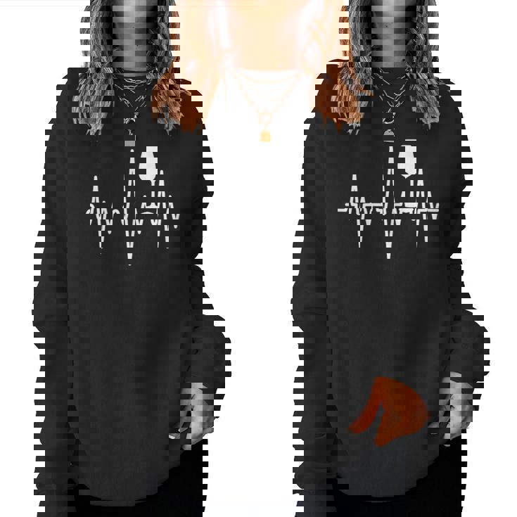 Red Wine Heartbeat Ekg Blue Pinot Noir Women Sweatshirt