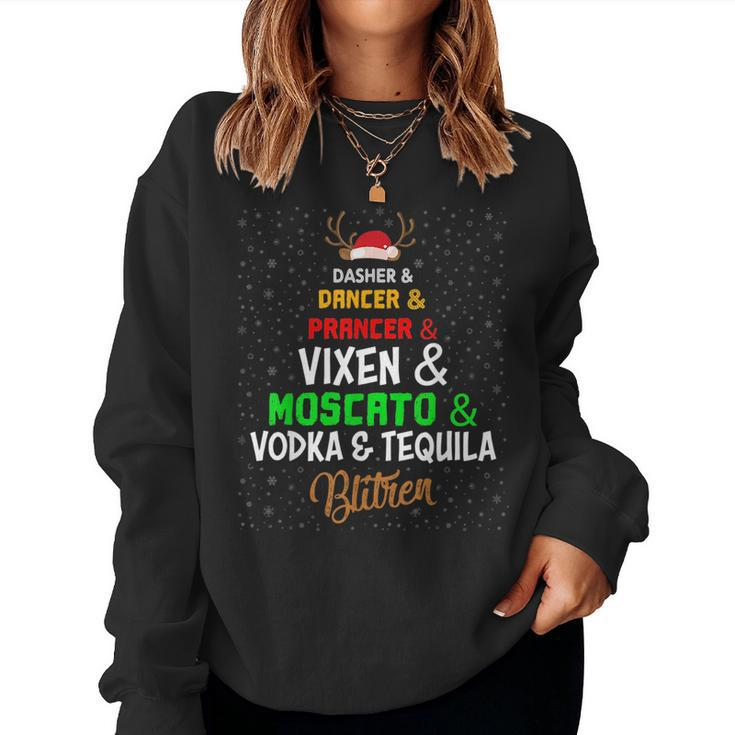 Reindeer Alcohol Names Christmas Party Women Men Women Sweatshirt