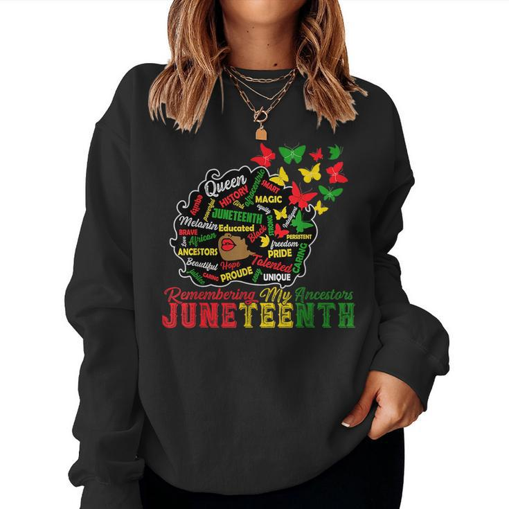 Remembering My Ancestors Junenth Celebrate Black Womens Women Sweatshirt