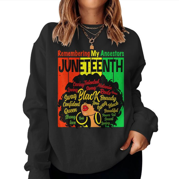 Remembering My Ancestors Junenth Natural Hair Black Women Women Sweatshirt