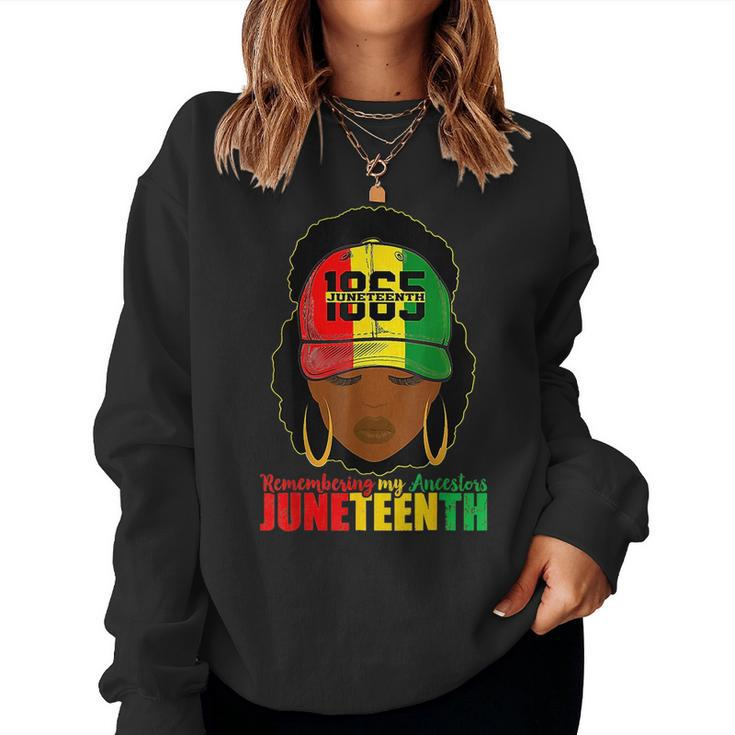 Remembering My Ancestors Junenth Black Women Black Pride  Women Crewneck Graphic Sweatshirt