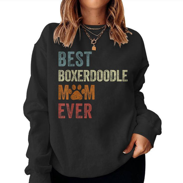 Retro Best Boxerdoodle Mom Ever Boxerdoodl Mama Women Sweatshirt
