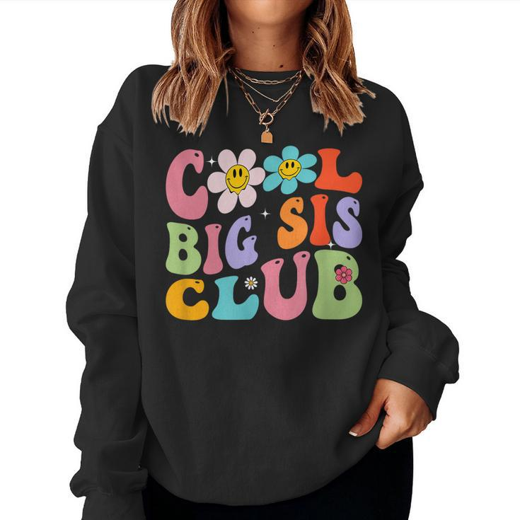 Retro Groovy Cool Big Sis Club Flower Kids Girls Big Sister Sweatshirt