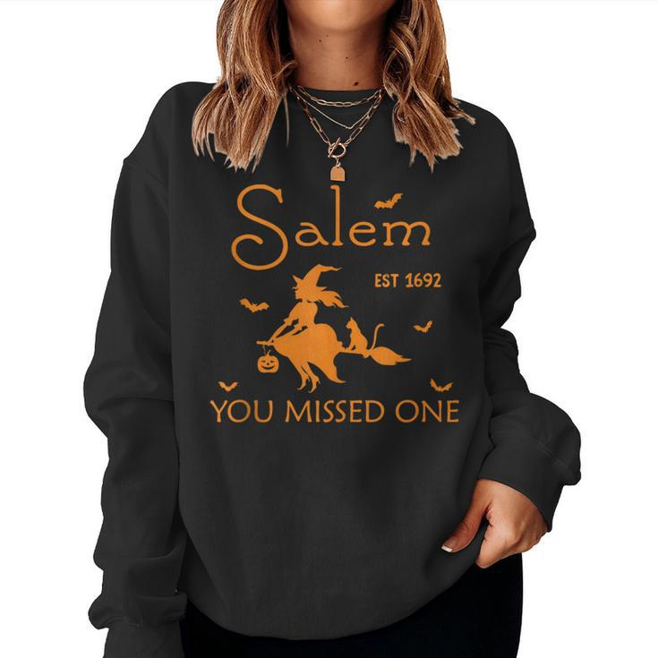 Retro Salem You Missed One Est 1692 Massachusetts Halloween Women Sweatshirt
