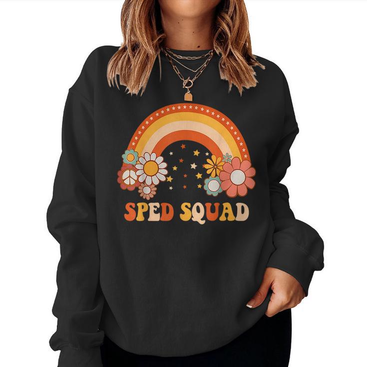 Retro Sped Squad Special Ed Teacher Autism Back To School Women Crewneck Graphic Sweatshirt