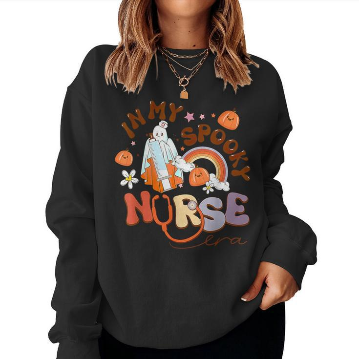 Retro In My Spooky Nurse Era Rn Icu Er Halloween Spooky Women Sweatshirt