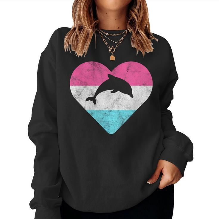 Retro Vintage Dolphin For Or Girls Women Sweatshirt
