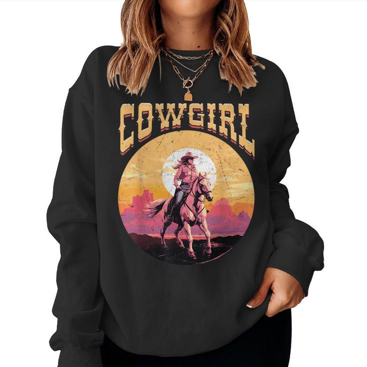 Rodeo Western Country Southern Cowgirl Hat Cowgirl Women Sweatshirt