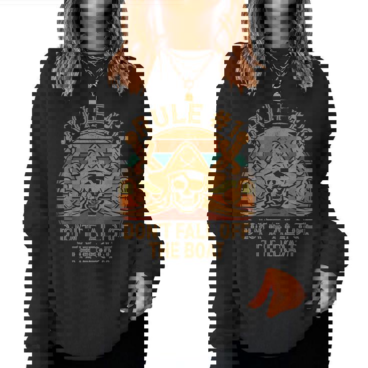 Rule 1 Don't Fall Off The Boat Pirate Dad Halloween Halloween Women Sweatshirt