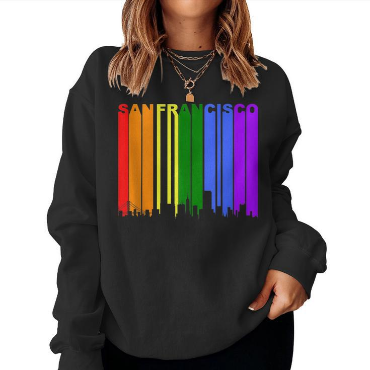 San Francisco California Lgbtq Gay Pride Rainbow Skyline Women Sweatshirt