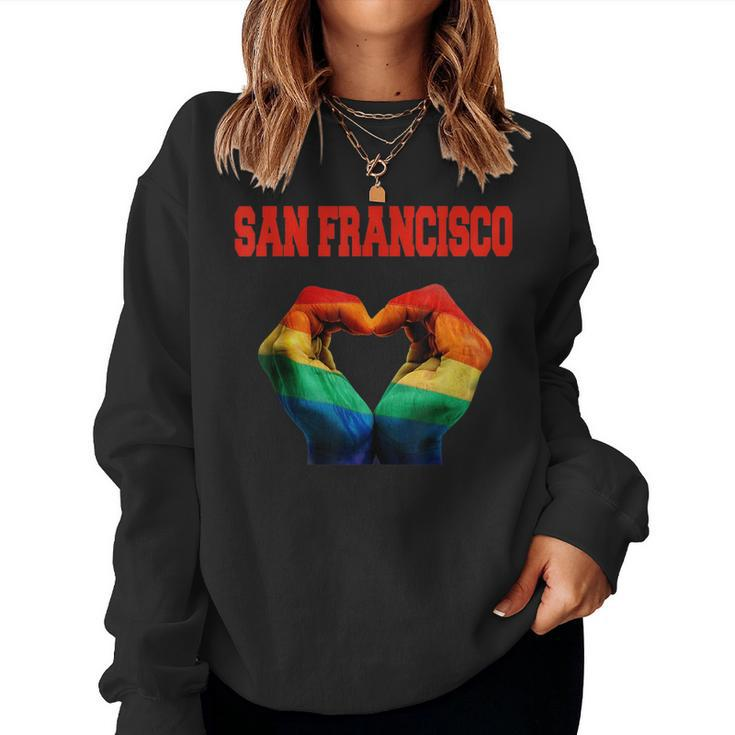 San Francisco Lgbt Pride Costume Rainbow Love Heart Women Sweatshirt
