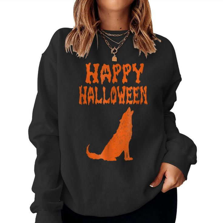 Scary And Creepy Wolf Halloween T Howl Moon Halloween  Women Sweatshirt