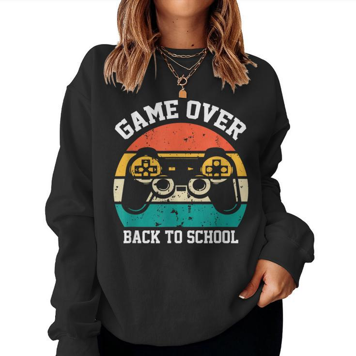 Back To School Game Over Teacher Student Video Game Women Sweatshirt