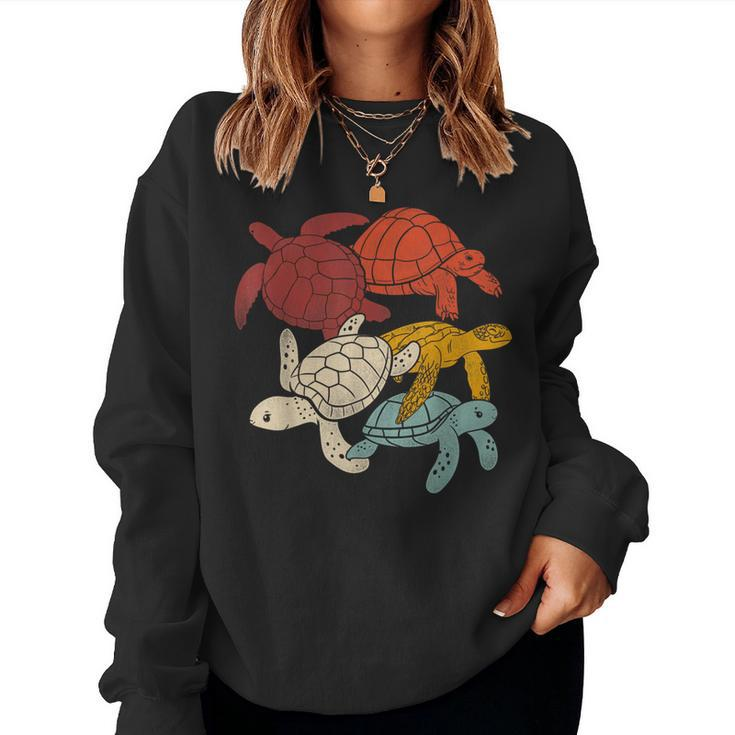 Sea Turtle Tortoise Retro Vintage  Women Crewneck Graphic Sweatshirt