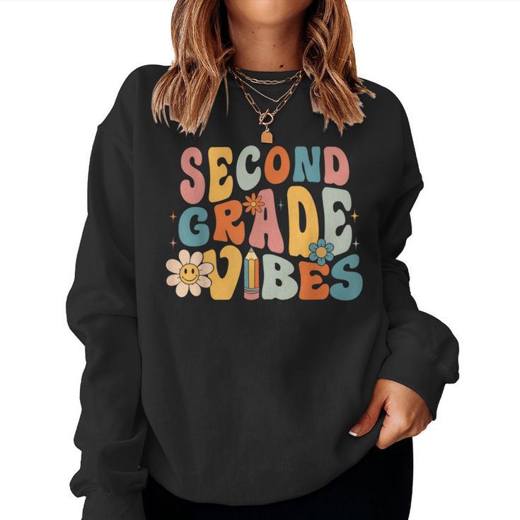 Second Grade Vibes 2Nd Grade Team Retro 1St Day Of School Women Sweatshirt