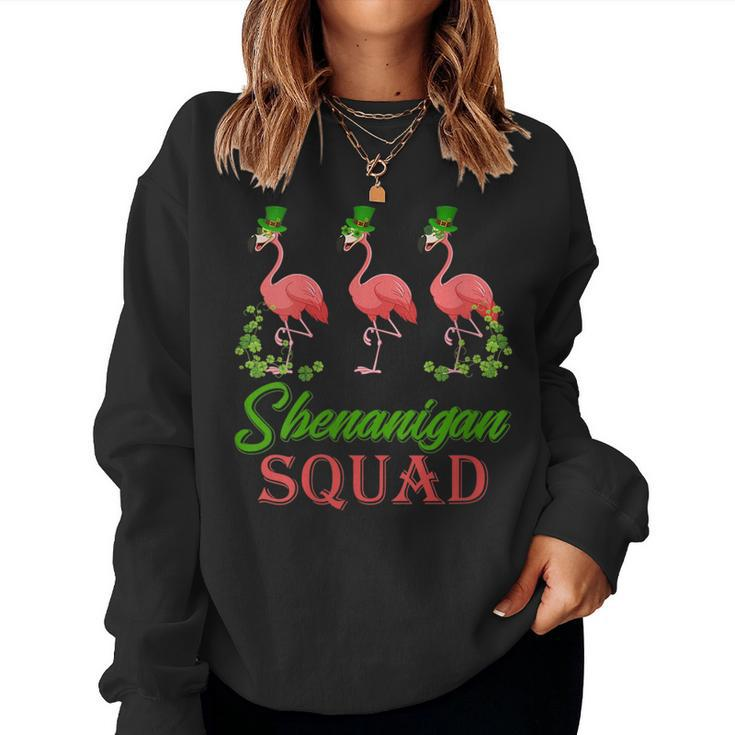 Shenanigan Squad Flamingo Leprechaun Hat St Patricks Day Women Sweatshirt