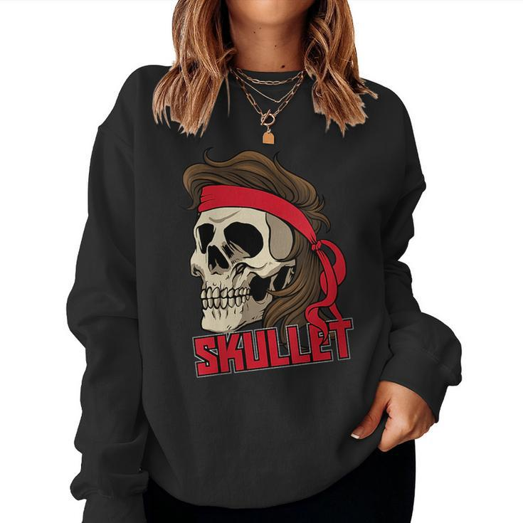 Skull With A Mullet - Redneck Mullet Pride Women Sweatshirt