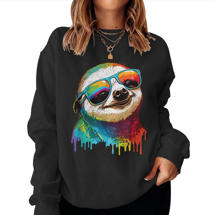 Sloth Colorful Sloth Outfit Sloth Lover Women Sweatshirt