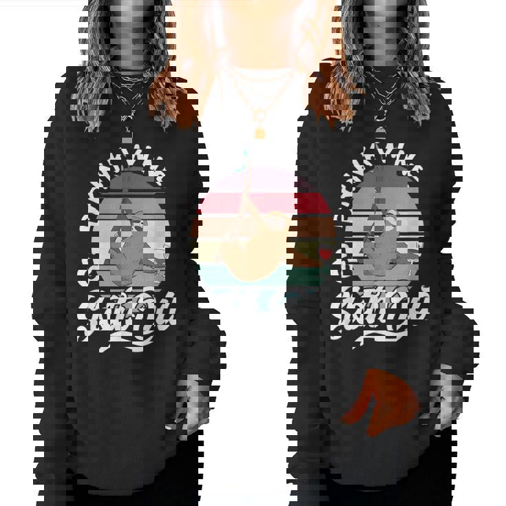 Sloth  Graphic Wine Women Sweatshirt