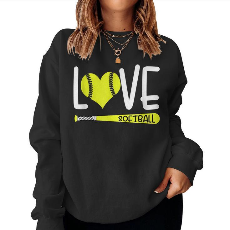 Softball Heart Graphic Saying For N Girls And Women Softball Women Sweatshirt