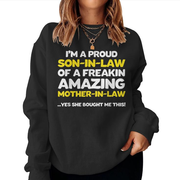Son In Law Fathers Day From Mother In Law Women Sweatshirt