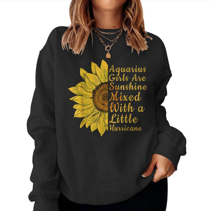 Sunflower Aquarius Woman January And February Birthday Women Sweatshirt