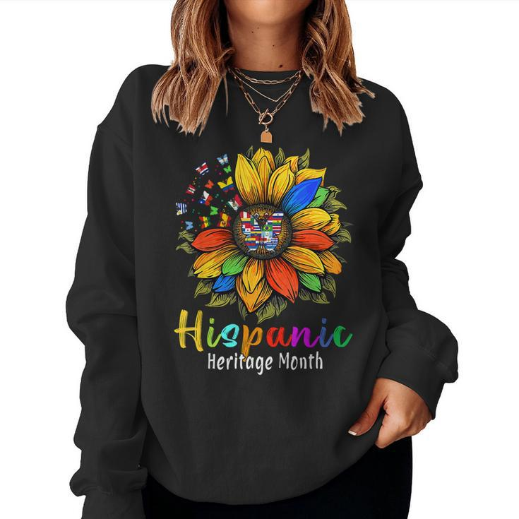 Sunflower Latin Countries Flags Hispanic Heritage Month Women Sweatshirt
