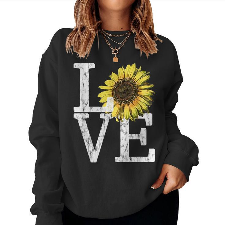 Sunflower Love Vintage Hippie Flower Nurse Mom For Mom Women Sweatshirt