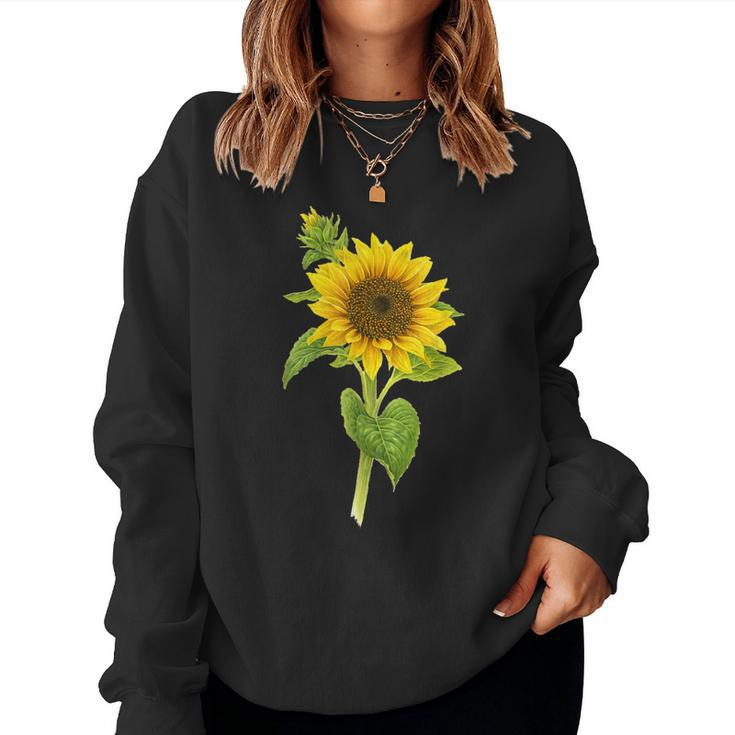 Sunflower Wildflower Vintage Botanical Plant Gardening Women Sweatshirt
