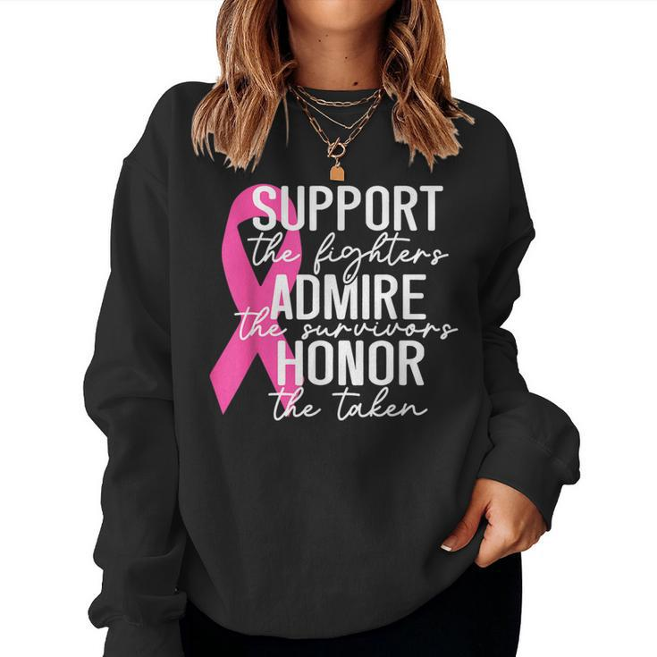 Support Fighter Admire Survivor Breast Cancer Warrior Women Sweatshirt