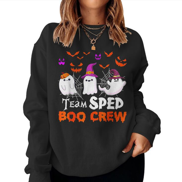 Team Sped Boo Crew Cute Ghost Halloween Costume Teacher Women Sweatshirt