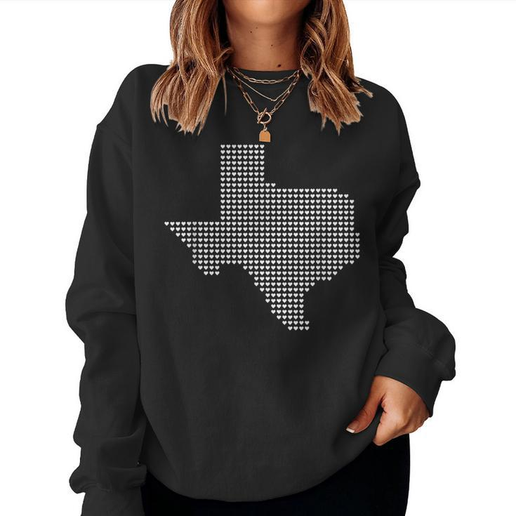 Texas T Women Men Kids Texas State Map Made Of Hearts Texas s And Merchandise Women Sweatshirt
