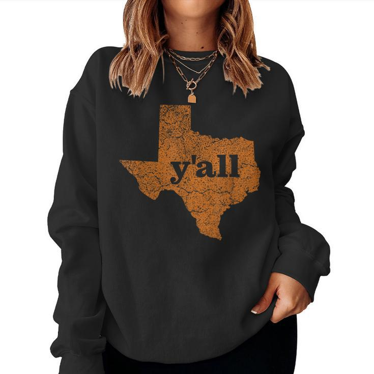 Texas T Women Men Yall Texas State Map Vintage Yall Texas s And Merchandise Women Sweatshirt