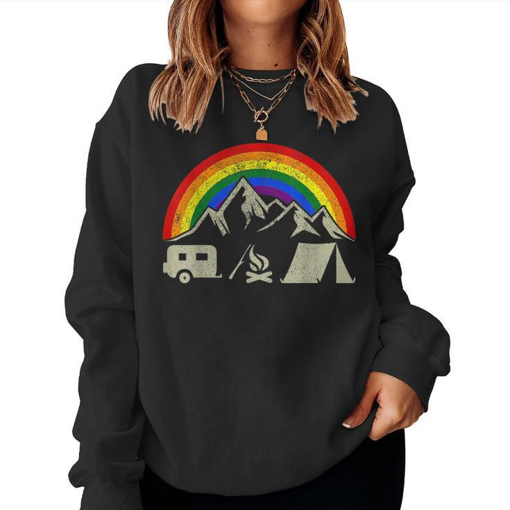 Th Lgbt Camping Rainbow Gay Flag Costume Camper Women Sweatshirt