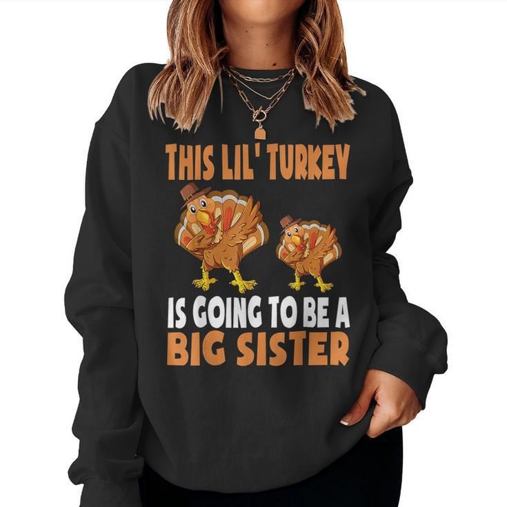 Thanksgiving Big Sister Outfit Pregnancy Announcement Girls Women Sweatshirt
