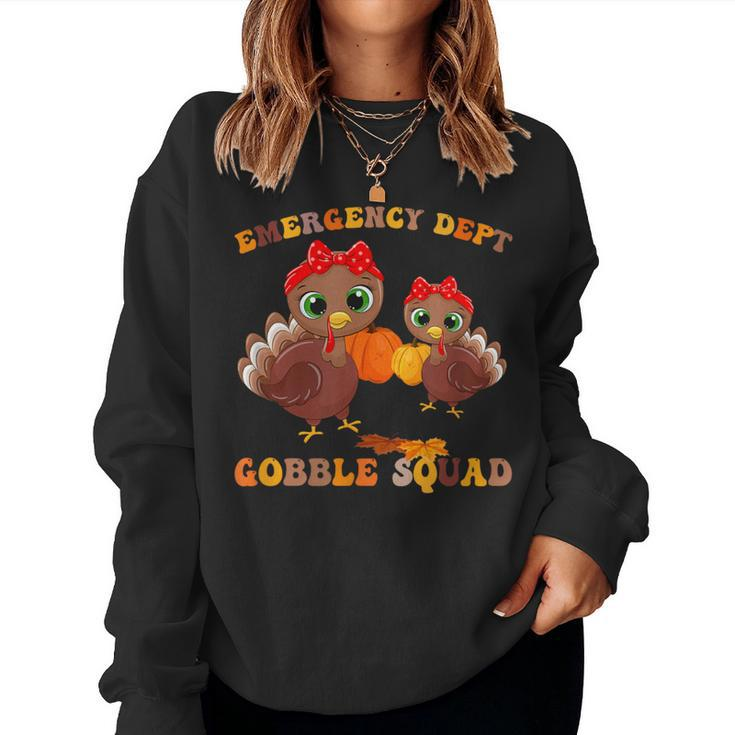 Thanksgiving Emergency Department Er Nurse Gooble Squad Rn Women Sweatshirt