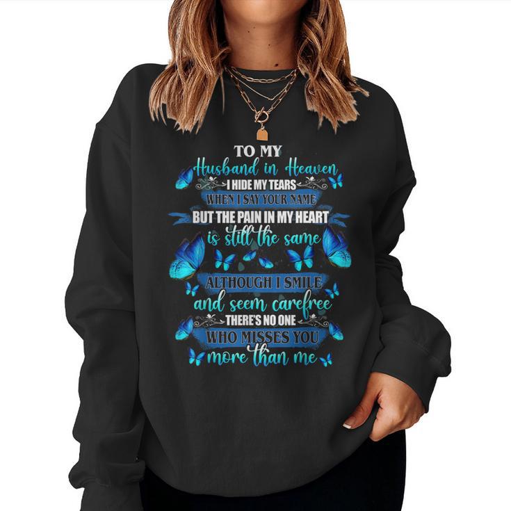 For My Mom In Heaven I Hide My Tears Misses You More Than Women Crewneck Graphic Sweatshirt Thegiftio UK