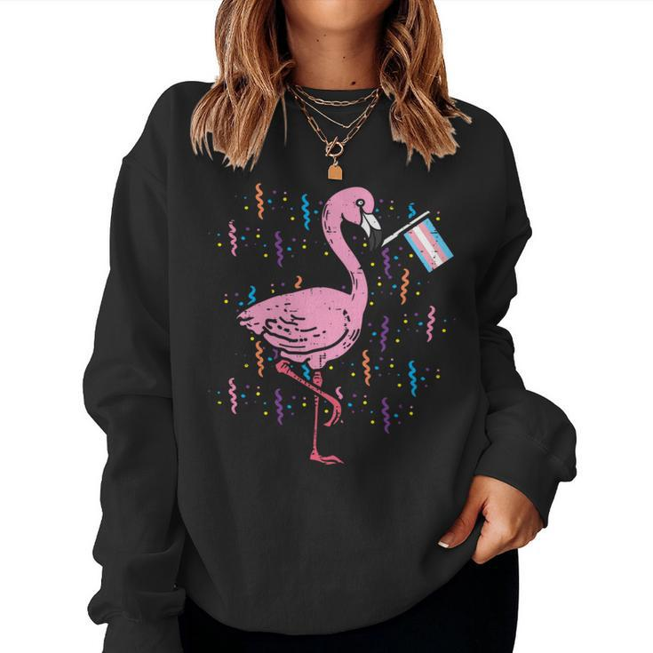Transgender Flag Flamingo Lgbt Trans Pride Stuff Animal Women Sweatshirt
