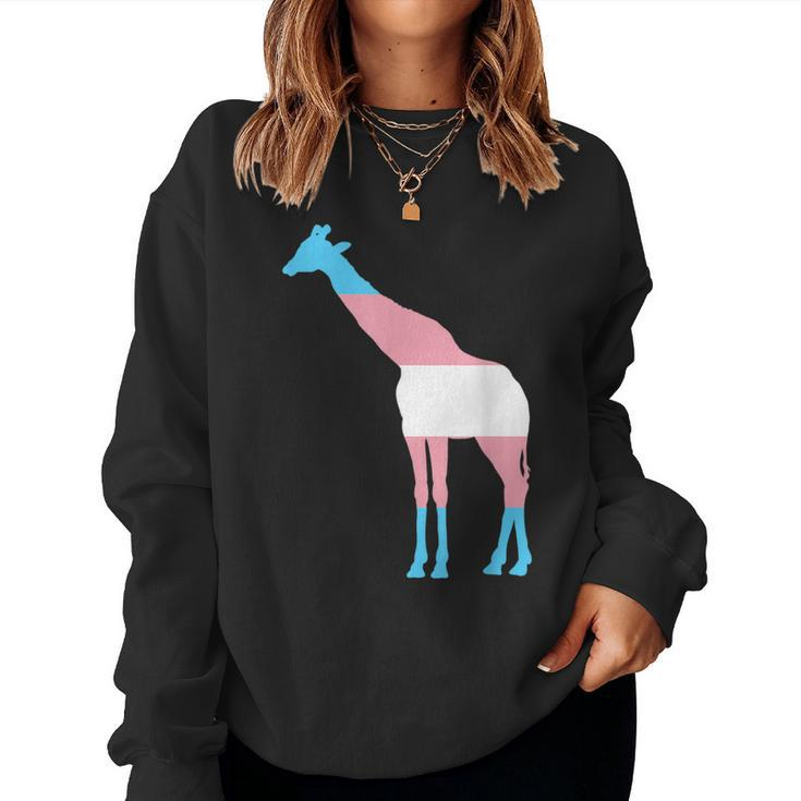 Transgender Flag Ftm Mtf Trans Pride Giraffe Lover Women Sweatshirt