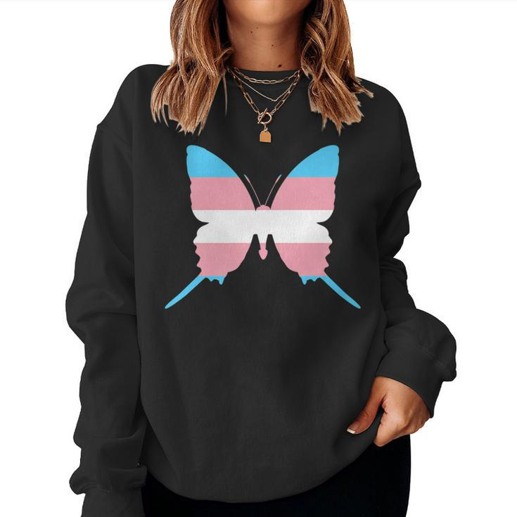 Transgender Flag Trans Pride Butterfly Lover Ftm Mtf Women Sweatshirt