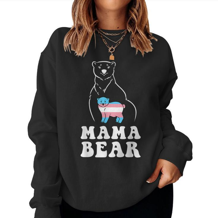 Transgender Pride Flag Trans Lgbtq Mom Mama Bear Women Sweatshirt