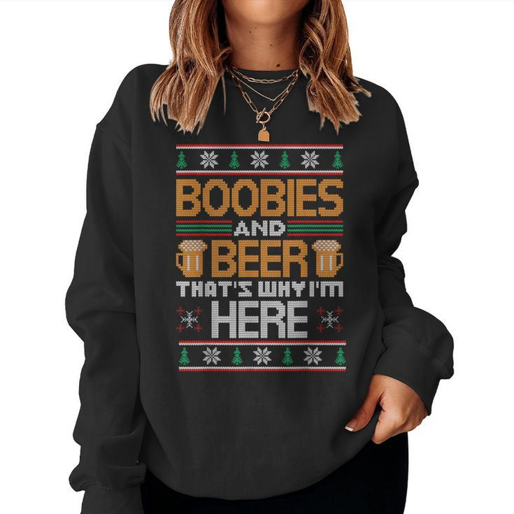 Ugly Beer Christmas Sweater Boobies And Beer Women Sweatshirt